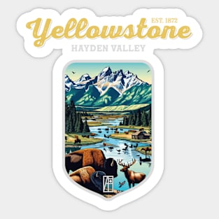 USA - NATIONAL PARK - YELLOWSTONE Hayden Valley - 7 Sticker